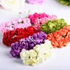 144head/lot commercio all'ingrosso 2 cm di carta mini rosa fiore artificiale per la simulazione della decorazione della carta da sposa fiore di rosa