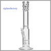 Hookahs Glass water Bong Honeycomb straight clear drips mouth bongs ice-catches pipe 18.8mm bowl 17.5" free type