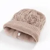 ウールニットキャップの女性の帽子冬の暖かいスカルビーニーの女の子かぎ針編みの帽子カジュアル秋のニットビーニーキャップ