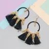 Bohemian Örhängen Tråd Beaded Tassel Fringe Drop Dangle Presenter för Kvinnor Dagliga Smycken 5 Färg