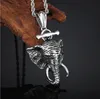 Punk hiphop tillbehör elefant hängande halsband män / kvinnor smycken charm pendant 60cm rep kedja rostfritt stål silver djur smycken