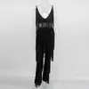 Cosygal röd full tofs sexig jumpsuit rompers kvinnor ny mode två bit kostym 2018 elegant fest natt clubwear sommar jumpsuit