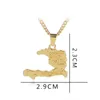 New map of Haiti pendant men's personality map necklace