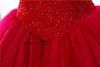 Katar 2024 Wysokiej jakości bezpłatna wysyłka prawdziwe strzelanie wieczorne sukienki z czerwonej tuniki Paski Kryształowe sukienki z koralikami HY155