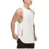 Merk Mens Zipper Mouwloze T-shirts Zomer Katoen Mannelijke Tank Tops Gyms Kleding Bodybuilding Undershirt Fitness Tank Tops