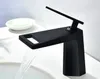 bathroom deck mounted basin Faucet Bathroom Brass matte black color Plated Black Single Handle HOT Cold Water mixer faucet tap BL777