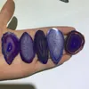 DIY 5PCS Reiki Heilung Natursteinviolett kleiner Achatscheiben Anhänger roher Quarz Steinanschluss Perlen Anhänger für Dekoration7418435