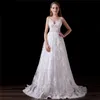 Elegant Girls Dresses V Neck Spaghetti Open Back A Line Lace Long Party Formal Evening Dresses For Women Prom Party Dresses Gowns DH4272