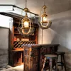 Vintage Bronze Resin Kerosene Glass Corridor Pendant Lamp Stair Case Hanging Light American Coffee House Bar Counter chandeliers