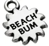 2021 Antique Silver Plated Beach Bum Flower Charms Engraved Letters DIY Jewelry Making7896458