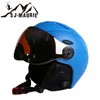 Capacetado de segurança esportiva Patins Homens homens capacete de escalada esportiva ao ar livre com capacete de skate de snowboard de engrenagem de neve visor