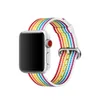 Rainbow Woven Nylon Band för Apple Watch 42mm 38mm rem iWatch Series 4 3 2 1 44mm/40mm handledsarmband tygbälte correa