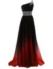 2018 Sexy de Um Ombro Lantejoulas A Linha Longos Vestidos de Baile Com Beading Chiffon Plus Size Vestidos de Festa Formal Vestidos Vestido De Festa BP09