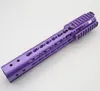 Purple Anodized_7 / 9/10/12 / 13.5 / 15 '' pouce Rail Handguard Handmard avec 3 x Picatinny / tronçons de chemin de fer Weaver + écrou de baril en acier