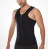 Mens Zipper Neoprene Shaper Slimming Vest Tank Tops Shapewear Tummy Control Body Shapers Trainer Girdle Belt Trimmer Compression