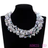 3 stks 3 kleuren chunky bloem verklaring chokers kettingen voor vrouwen boeket sequin grote sieraden ketting A0827