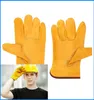 Arbetstagarskydd Handskar Säkerhetssvetsning Läderhandskar Gul Färgstorlek XL Skydda arbetare Händer Byggnadsplats Out152 DHL
