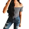 Sexy Off Shoulder T Shirt Women Crop Tops 2018 Summer Long Sleeve White Slim Nightclub Cropped Top Tees Shirts1