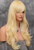Light Blonde Long Layered Wavy Heat Synthetic Hair Wigs
