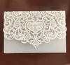 Luxuoso China Branco Branco Laser Corte Convites Do Casamento Elegante Convite Do Casamento Cartões Decoração de Casamento Fontes