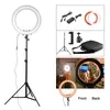 GLOTAR RL18 55W 5500K 240 LED الإضاءة الإضاءة الدهنية الكاميرا القابلة للدعم postudiophone pography حلقة مصباح Lamptripod Stand9266586