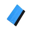 Bil Vinyl Film Wrapping Tools Blue Scraper Squeegee med filtkant Storlek 10 cm*7cm bilstyling klistermärken tillbehör