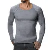 Autumn Long Sleeve Pullover Sweater Men Vertical Stripes Solid Slim Fit Knitting Woolly Casual O Neck Causal Whiter Sweaters