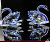 DingSheng 1 par de figuritas de cisne de cristal azul artesanías de animales de cuarzo de cristal artificial para accesorios de decoración regalos de boda