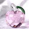 60mm Pembe Renk Kristal Cam Elma Figürinler düğün olay şenlikli parti masa dekor aksesuarları hediye zanaat hediyelik eşya malzemeleri