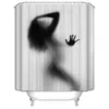 Moda creativa Sexy Girl y mujeres Shadow Silhouette baño cortina de ducha a prueba de agua cortina de baño decoración del hogar