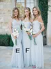 Günstige lange Brautjungfernkleider aus Chiffon, neue 5 verschiedene Stile, bodenlang, elegante Garten-Brautjungfernkleider für Hochzeiten, Abschlussball, Party