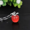 Cat Eye Apple Pendant Multi Colors Alloy Crystal Clavicle Halsband för Kvinnor Plating Silver Smycken Hot Sale