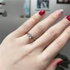 Klassischer Luxus-Ring aus echtem, massivem 925er-Sterlingsilber, 2 Karat, Prinzessinnenschliff, SONA-Diamant, Hochzeitsschmuck, Verlobungsringe für Frauen, Größe 5–9