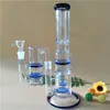 9mm thickness New Glass bong glass smoking pipe glass water pipe with 2 percs 1 splash guard 16 inches high with ach catcher(GB-254-A)