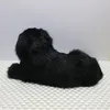 Dorimytrader söt mini levande djur svart hund plysch leksak realistisk hund dekoration för bil barn gåva 2 modeller dy80006