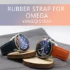 20mm pasek do zegarka opaski mężczyźni kobiety pomarańczowy czarny wodoodporny pasek z gumy silikonowej od zegarków bransoletka zapięcie klamra dla Omega Planet-Ocean + narzędzia