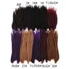 24 Wurzeln/Packung Ombre Micro Crochet Senegalese Twist Flechten Haarverlängerungen 10" Kinder schwarz Lila Zöpfe Haar für Kinder
