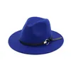 紳士のウールワイドブリムジャズ教会キャップバンドワイドフラットブリムジャズハットスタイリッシュなTrilby Panama Caps EEA72のためのメンズフェデラ帽子