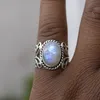 2018 New Arrival 1PC Boho Jewelry Silver Natural Moonstone Personalized Ring Gift Amazing hot sale Mar 20