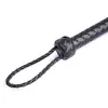 Äkta läder BDSM Sex Whip Spanking Extreme Torture Bondage Women Training Quality PurpleBlack 65cm Long GN2965001192630290