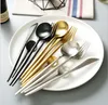 Stainless Steel Cutlery Gold Flatware Set Black Tableware Dinnerware portable outdoor flatware western restaurant bar kitchen dinner tool