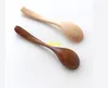 100pcs/lot 13*3cm Natural Wooden Spoon Round Scoop Tea Honey Coffee Condiment Salt Sugar Wood Spoon