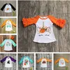 Halloween Dziewczynka Ubrania Spadek Dziewczyny Ruffled Rękaw Koszulki Toddler Baby Unicorn List Dynia Samochód Bawełna Raglan Tops Dzieci Odzież