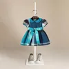 BEMIDJI Summer Dzieci Dress 2017 Peter Pan Kllar Kid Aine Baby Plaid Sukienka z szarfami za 17 lat old3662413