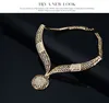 Turkiska smycken mode afrikansk halsband smycken sätter guldfärg studörhängen armband ring kvinnor bröllop tillbehör8617693