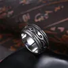 Titanium Ze Stali Nierdzewnej Męskie Ring Vintage Geomeric Mężczyzna Biżuteria Ślubna Silver Color Vintage Men Pierścienie