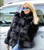 Kobiety Faux Fox Fur Płaszcz Nowy płaszcz zimowy w rozmiarze Damskie stoisko kołnierzyka Faux Fur Fur Fur Furrurre