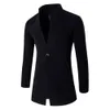 Mäns solid coat Tailcoat Jacket Gothic Stand Collar Woolen Coat Party Outwear #7