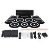 Portable Electronic Roll Up Drum Pad Set 9 Silicon Pads Built-in Speakers with Drumsticks Foot Pedals USB 3.5mm Audio Cable