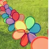 8pcs 무지개 꽃 풍차 가든 마당 바람 스피너 다채로운 축제 야외 캠핑 장식 풍차 키드 과학 장난감
